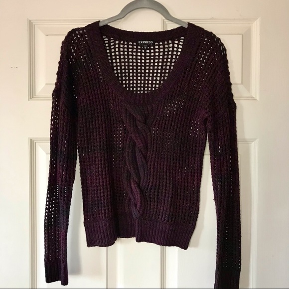 Express ~ Open knit cable sweater - Picture 3 of 8